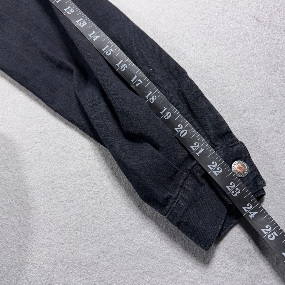 Vintage Denim Long Dress Women Medium Button Down Long Sleeve Black 90s Cottage - Picture 7 of 9